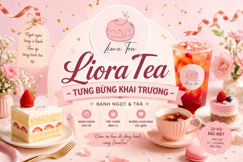 Tiệm bánh ngọt LioraTea tưng bừng khai trương